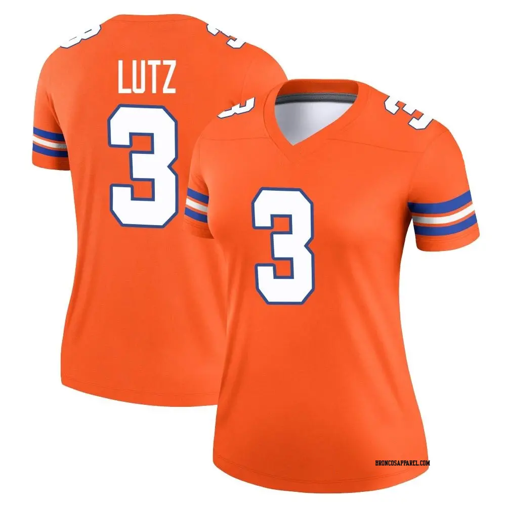 Legend Orange Women's Wil Lutz Denver Broncos Alternate Mile High Collection 1977 Throwback Jersey