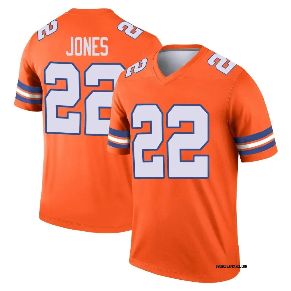 Legend Orange Youth Brandon Jones Denver Broncos Alternate Mile High Collection 1977 Throwback Jersey