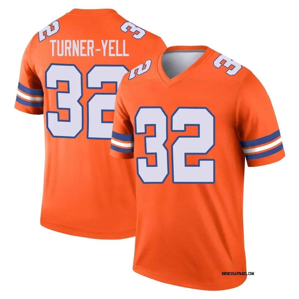 Legend Orange Youth Delarrin Turner-Yell Denver Broncos Alternate Mile High Collection 1977 Throwback Jersey