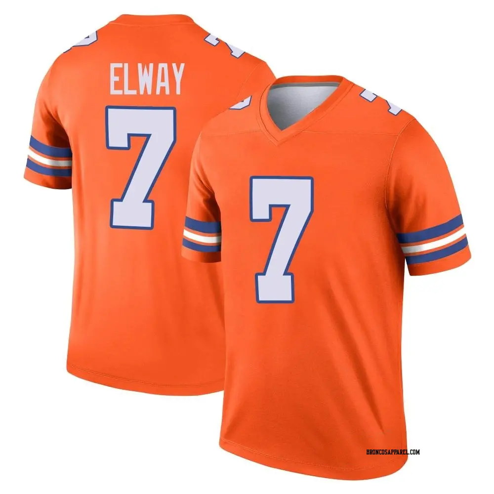 Legend Orange Youth John Elway Denver Broncos Alternate Mile High Collection 1977 Throwback Jersey