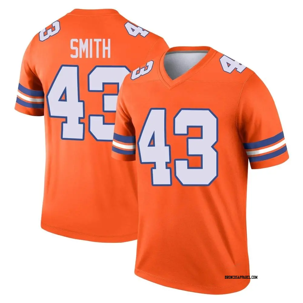 Legend Orange Youth Keidron Smith Denver Broncos Alternate Mile High Collection 1977 Throwback Jersey