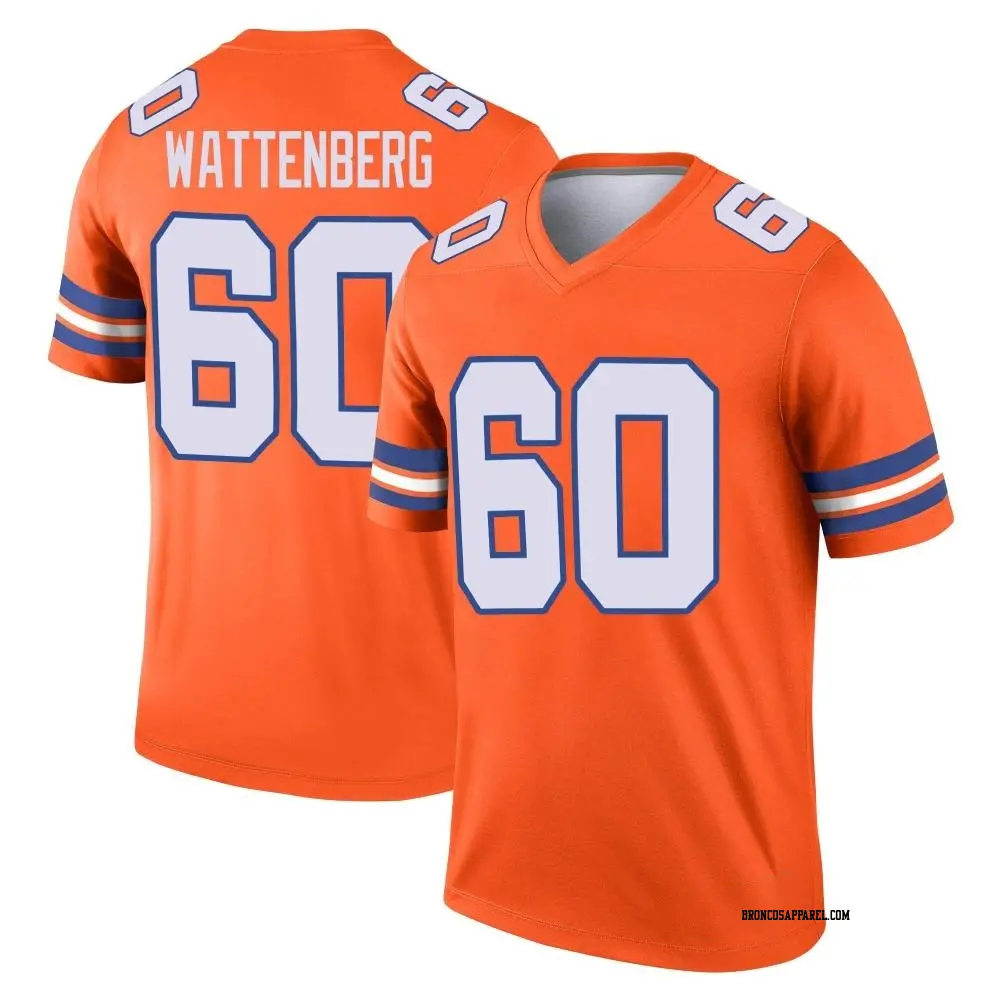 Legend Orange Youth Luke Wattenberg Denver Broncos Alternate Mile High Collection 1977 Throwback Jersey