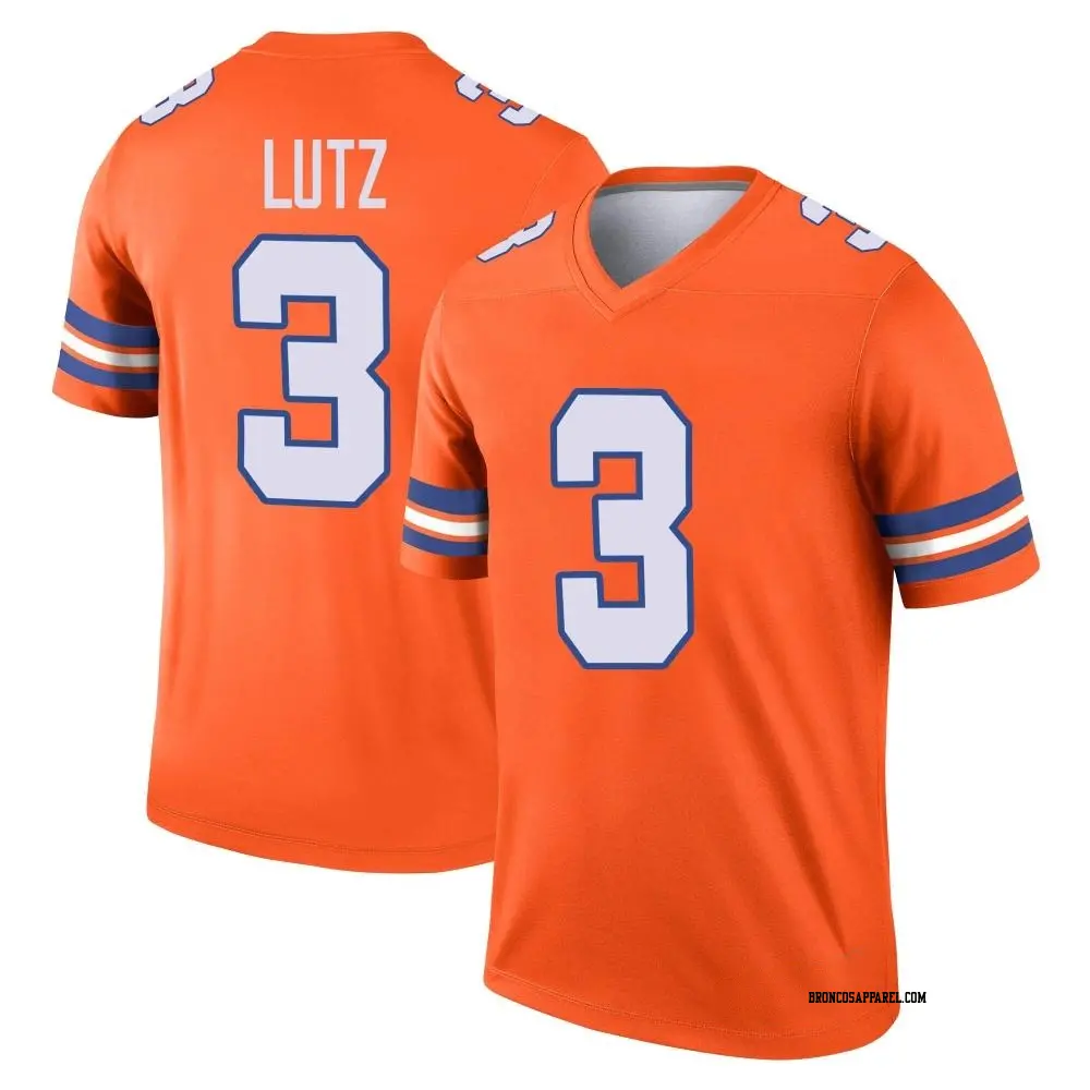 Legend Orange Youth Wil Lutz Denver Broncos Alternate Mile High Collection 1977 Throwback Jersey