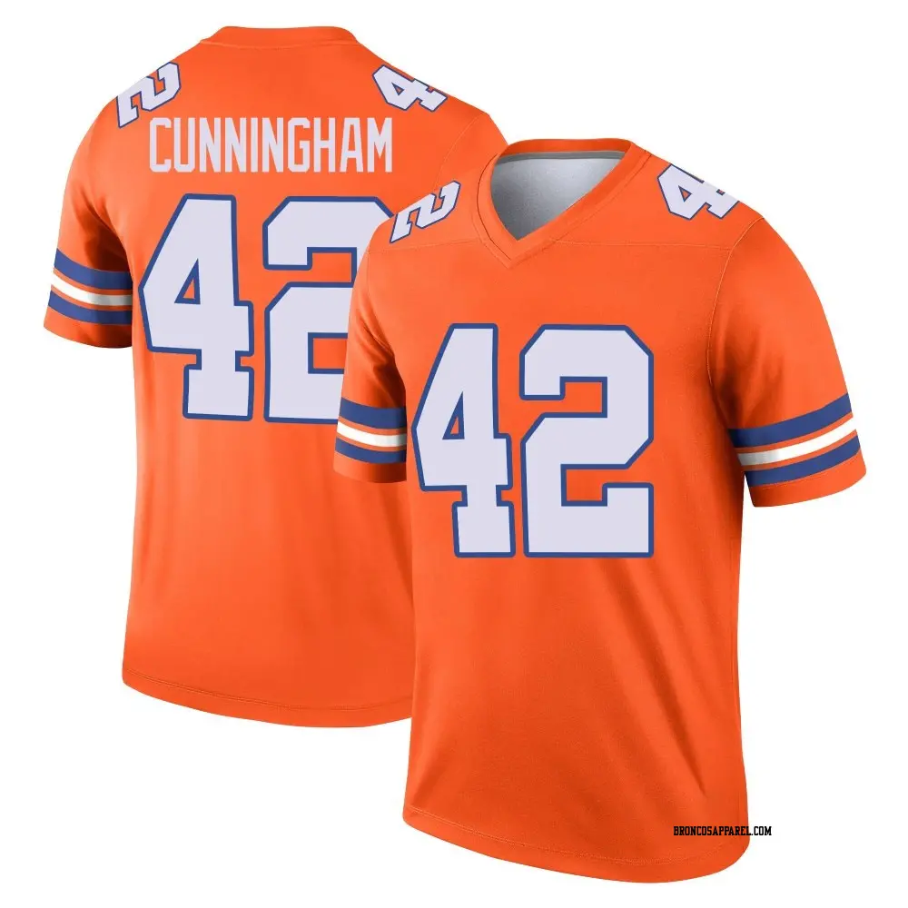 Legend Orange Youth Zach Cunningham Denver Broncos Alternate Mile High Collection 1977 Throwback Jersey