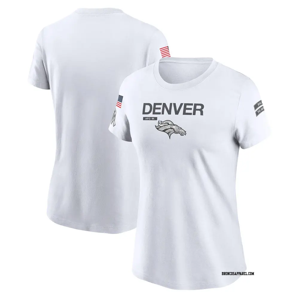 Legend White Women's Denver Broncos 2024 Salute To Service Performance T-Shirt