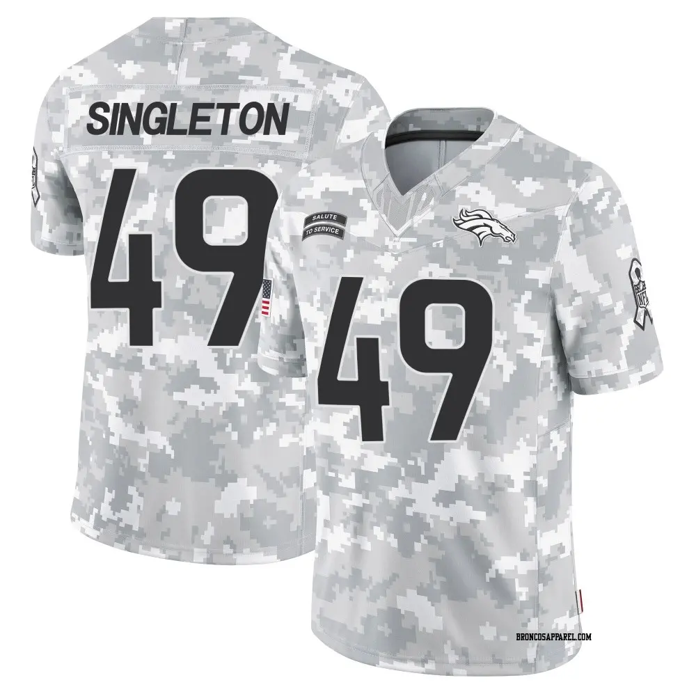 Limited Arctic Camo Men's Alex Singleton Denver Broncos 2024 Salute to Service Jersey