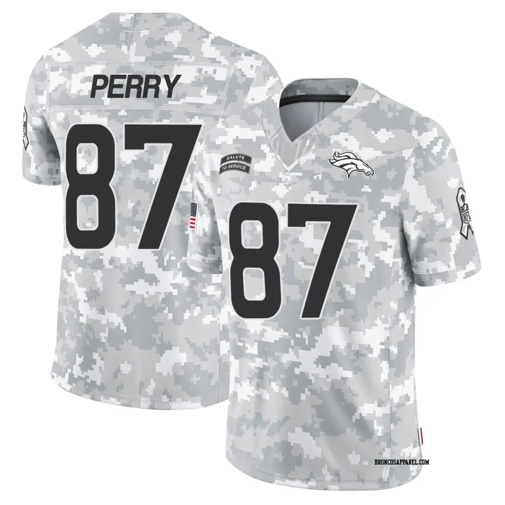 Limited Arctic Camo Men's A.T. Perry Denver Broncos 2024 Salute to Service Jersey