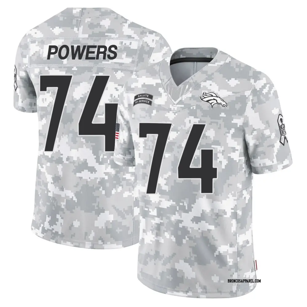 Limited Arctic Camo Men's Ben Powers Denver Broncos 2024 Salute to Service Jersey