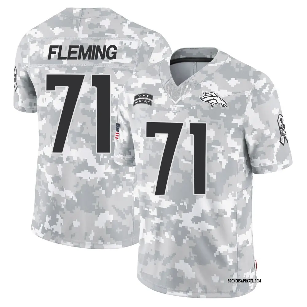 Limited Arctic Camo Men's Cam Fleming Denver Broncos 2024 Salute to Service Jersey