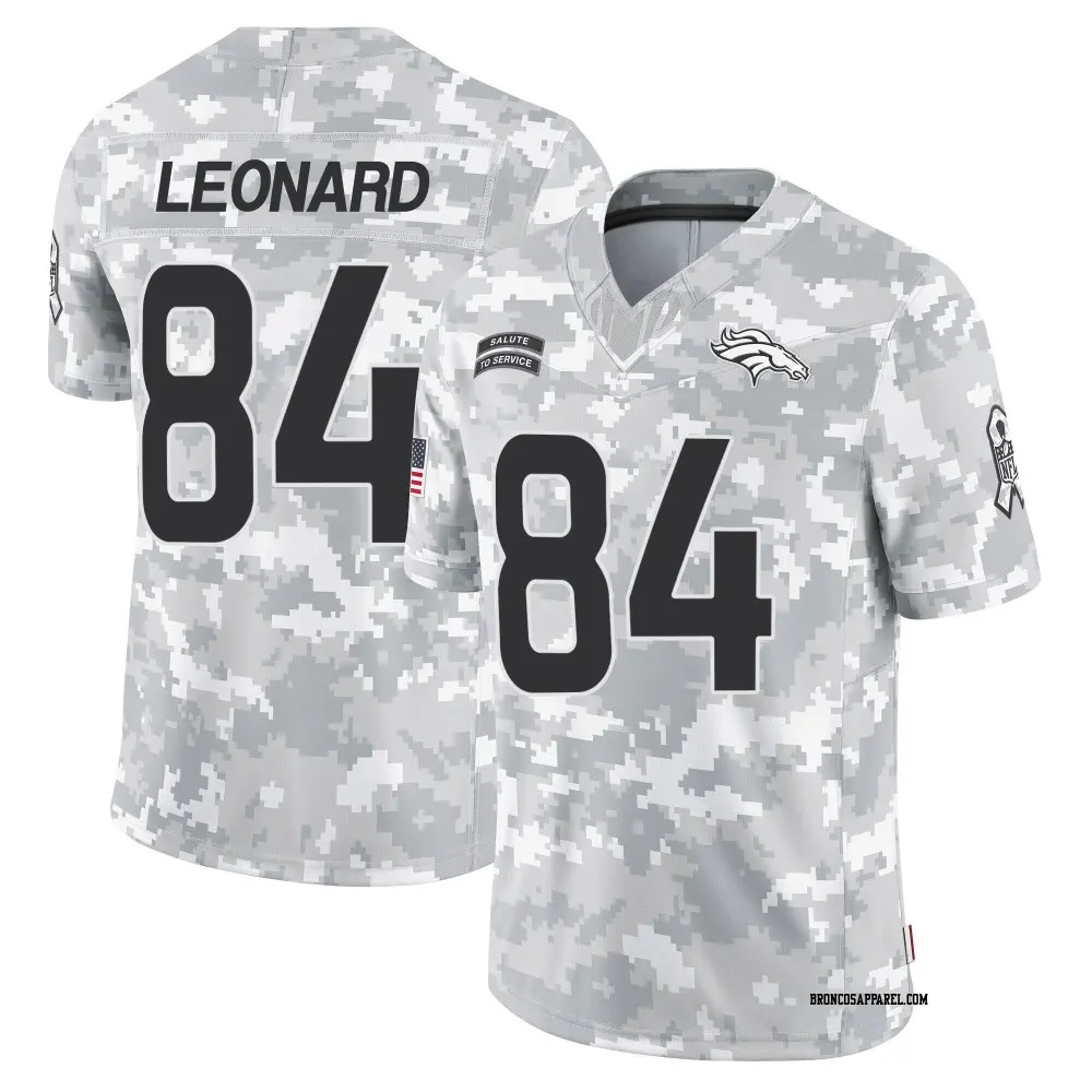 Limited Arctic Camo Men's Dylan Leonard Denver Broncos 2024 Salute to Service Jersey