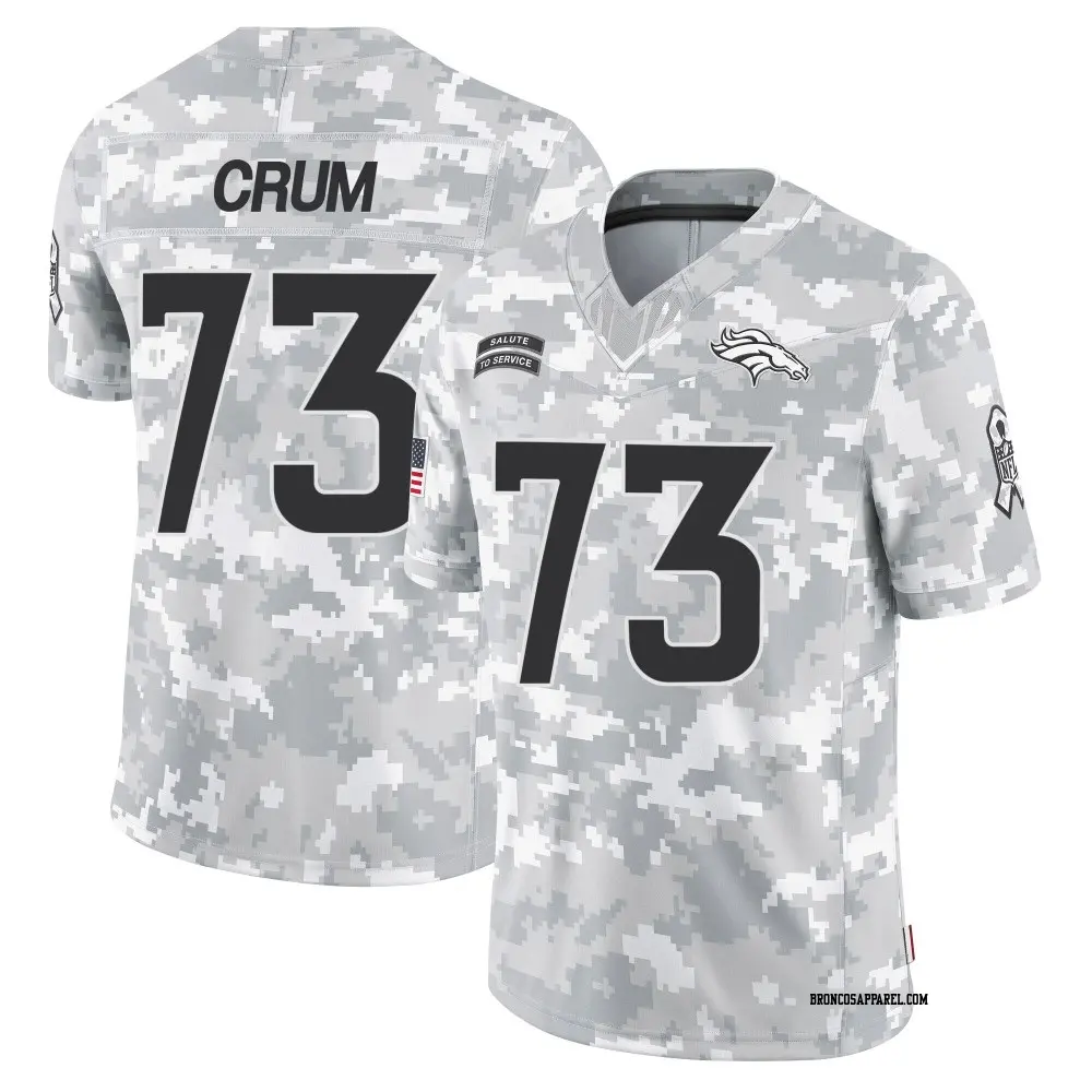 Limited Arctic Camo Men's Frank Crum Denver Broncos 2024 Salute to Service Jersey