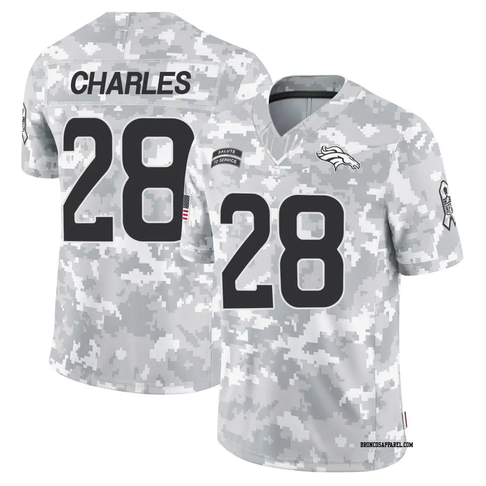 Limited Arctic Camo Men's Jamaal Charles Denver Broncos 2024 Salute to Service Jersey