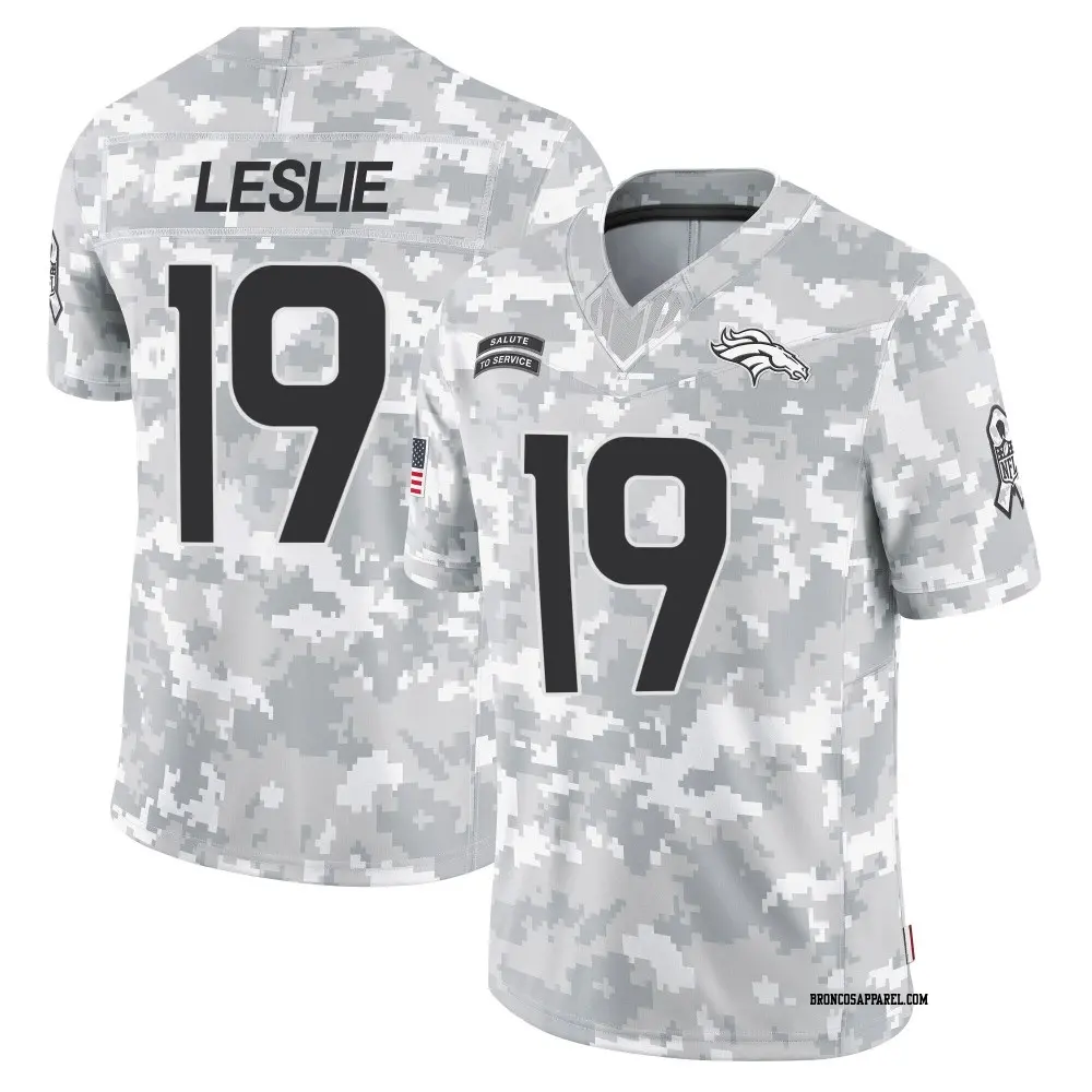 Limited Arctic Camo Men's Jordan Leslie Denver Broncos 2024 Salute to Service Jersey