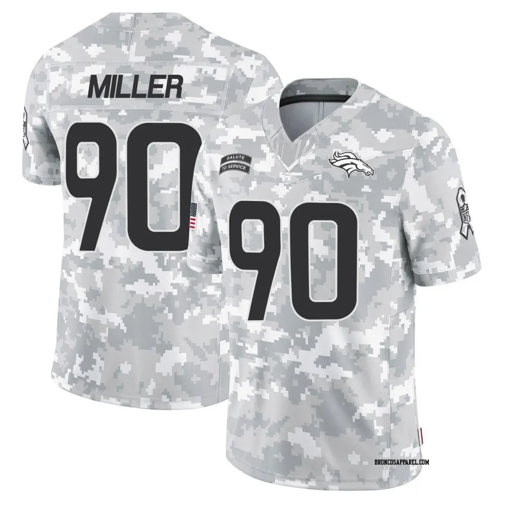 Limited Arctic Camo Men's Jordan Miller Denver Broncos 2024 Salute to Service Jersey