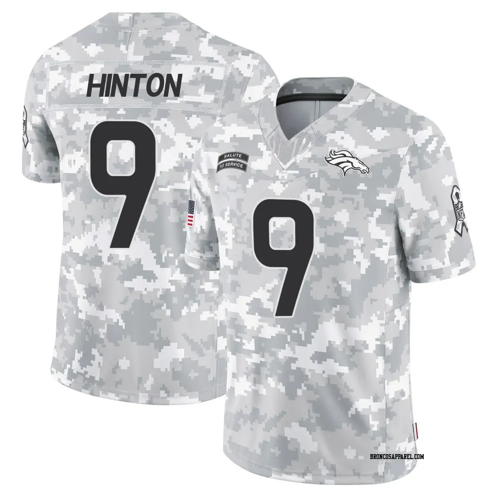 Limited Arctic Camo Men's Kendall Hinton Denver Broncos 2024 Salute to Service Jersey