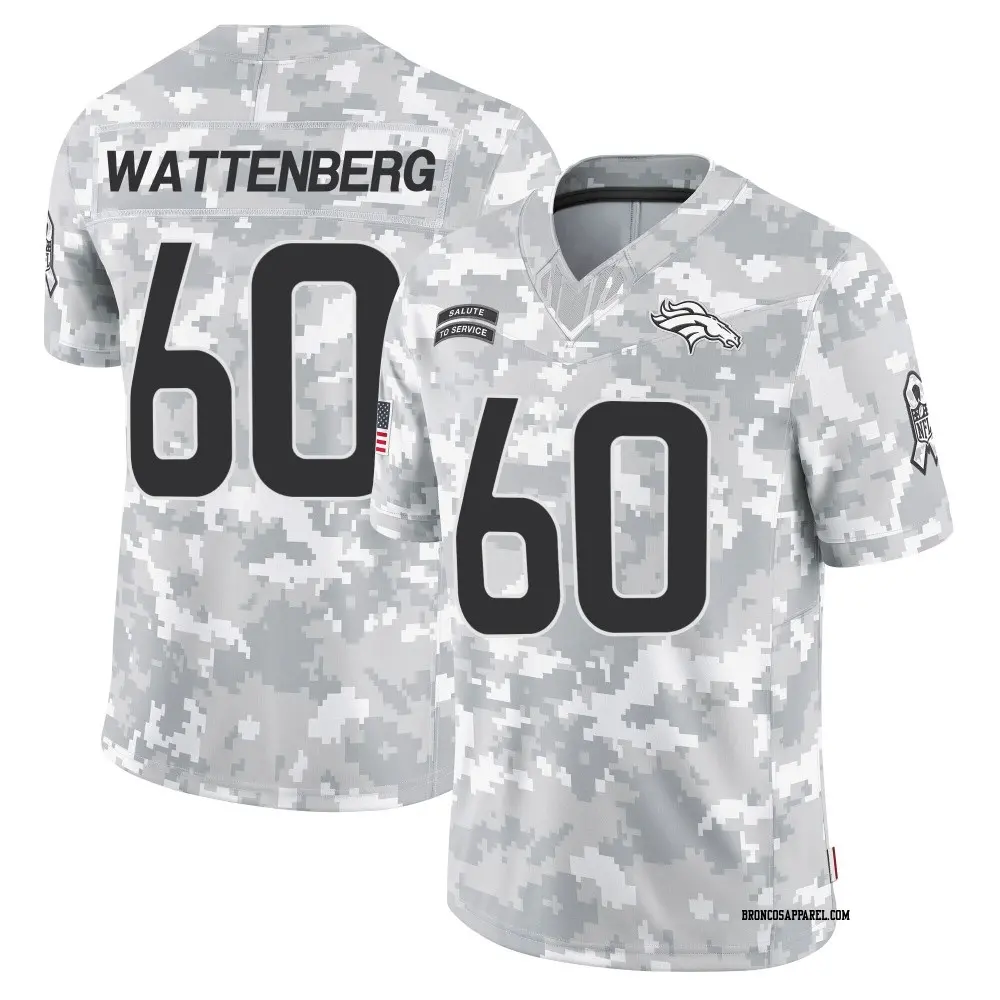 Limited Arctic Camo Men's Luke Wattenberg Denver Broncos 2024 Salute to Service Jersey