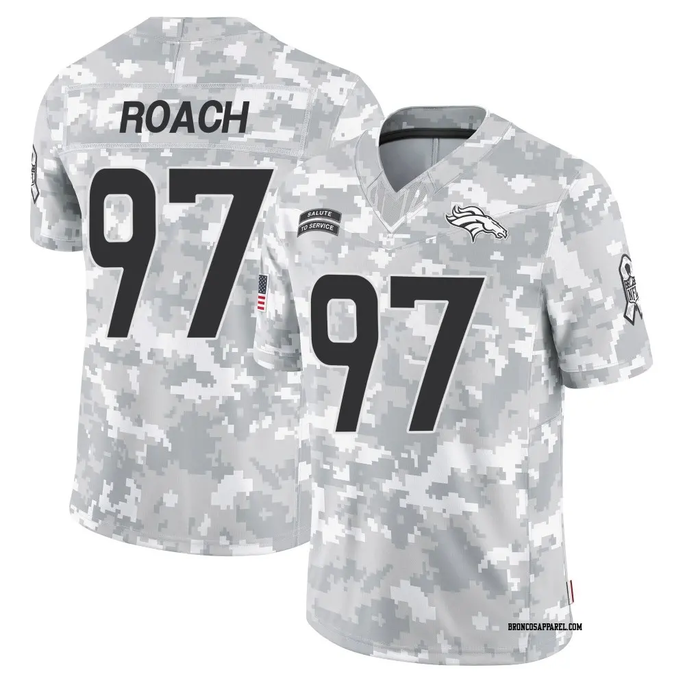 Limited Arctic Camo Men's Malcolm Roach Denver Broncos 2024 Salute to Service Jersey