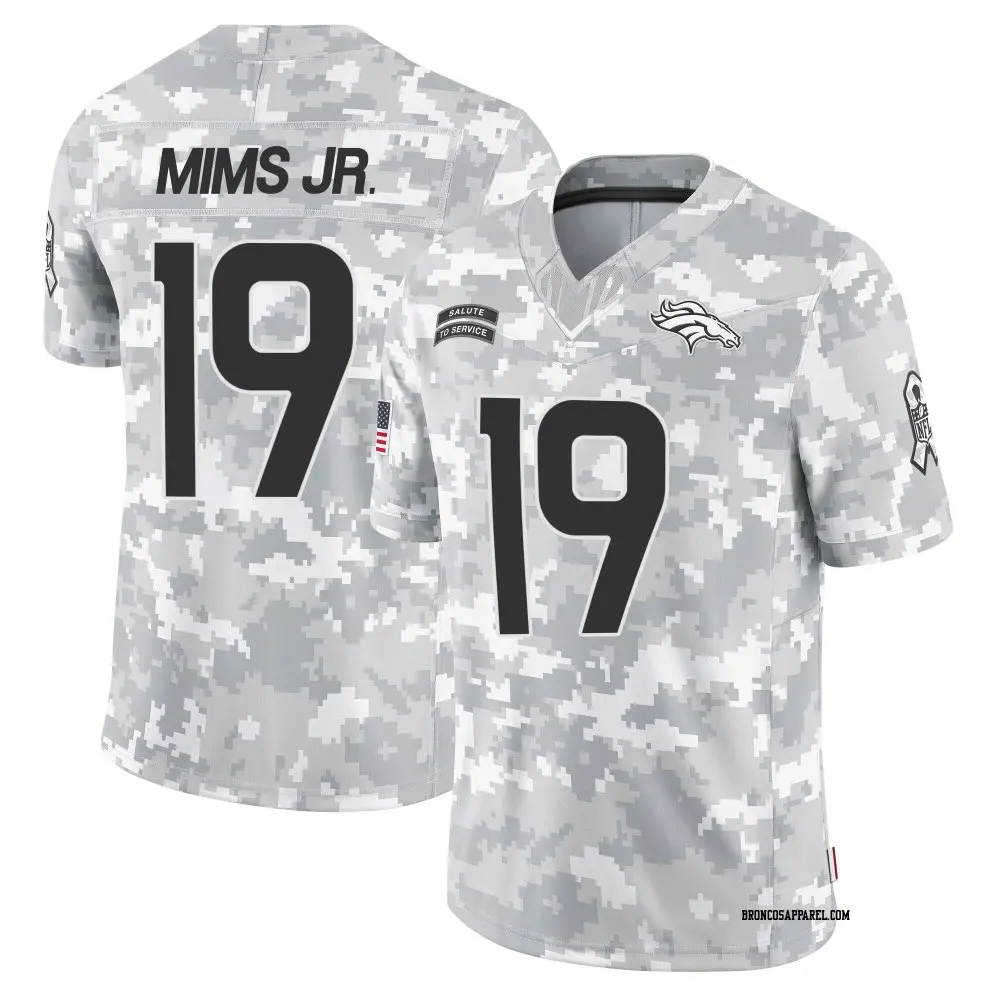 Limited Arctic Camo Men's Marvin Mims Jr. Denver Broncos 2024 Salute to Service Jersey