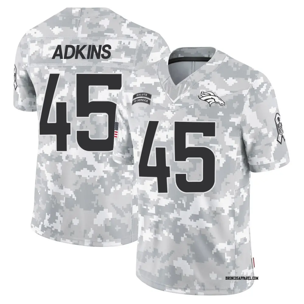 Limited Arctic Camo Men's Nate Adkins Denver Broncos 2024 Salute to Service Jersey