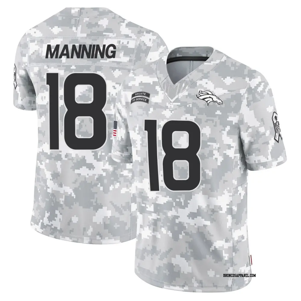 Limited Arctic Camo Men's Peyton Manning Denver Broncos 2024 Salute to Service Jersey