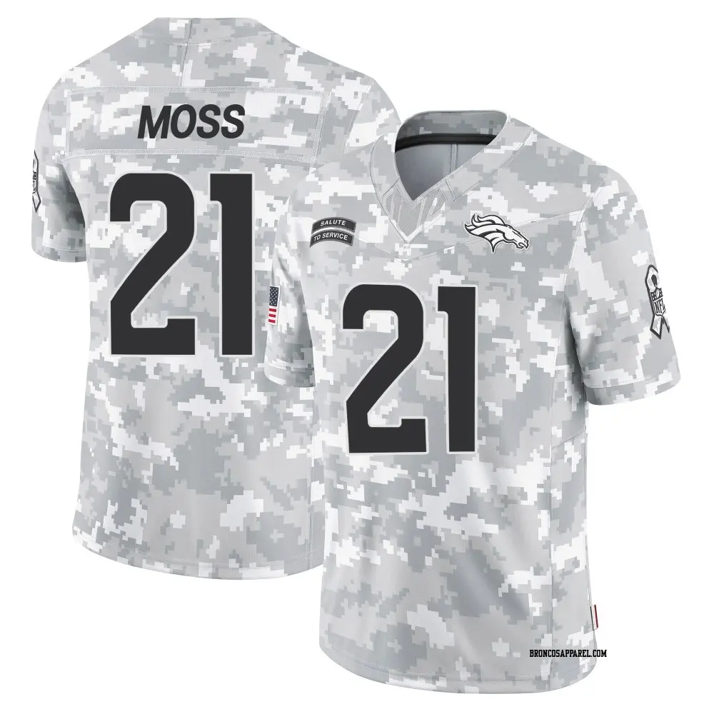 Limited Arctic Camo Men's Riley Moss Denver Broncos 2024 Salute to Service Jersey