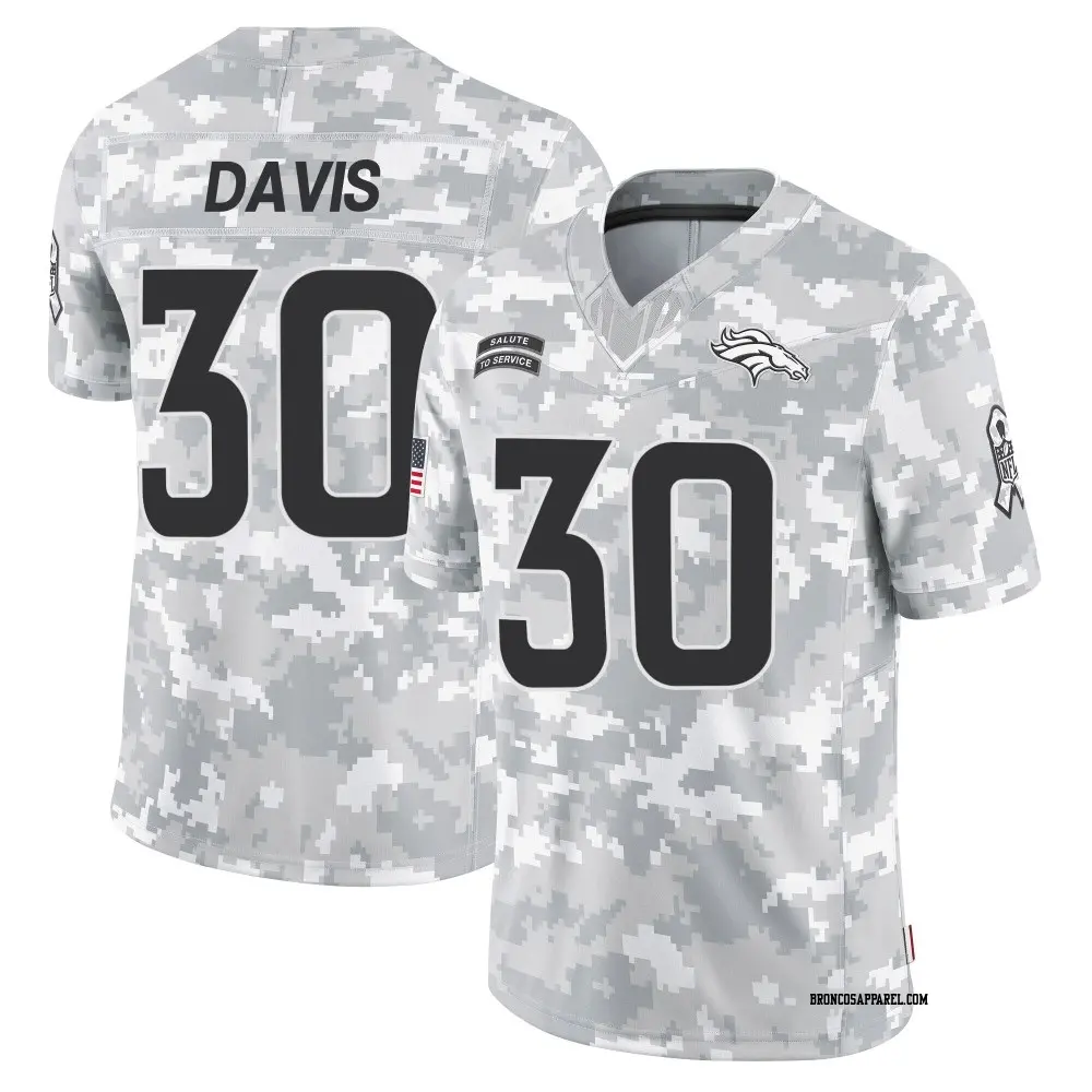 Limited Arctic Camo Men's Terrell Davis Denver Broncos 2024 Salute to Service Jersey