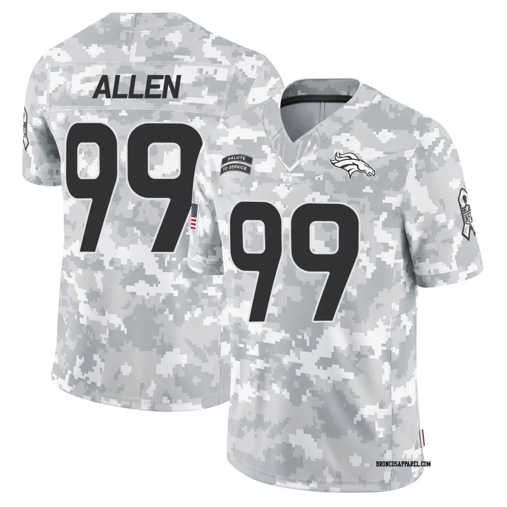 Limited Arctic Camo Men's Zach Allen Denver Broncos 2024 Salute to Service Jersey