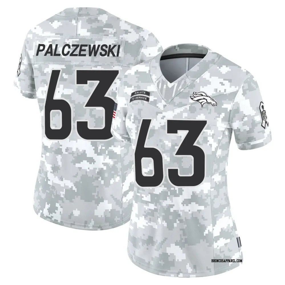 Limited Arctic Camo Women's Alex Palczewski Denver Broncos 2024 Salute to Service Jersey