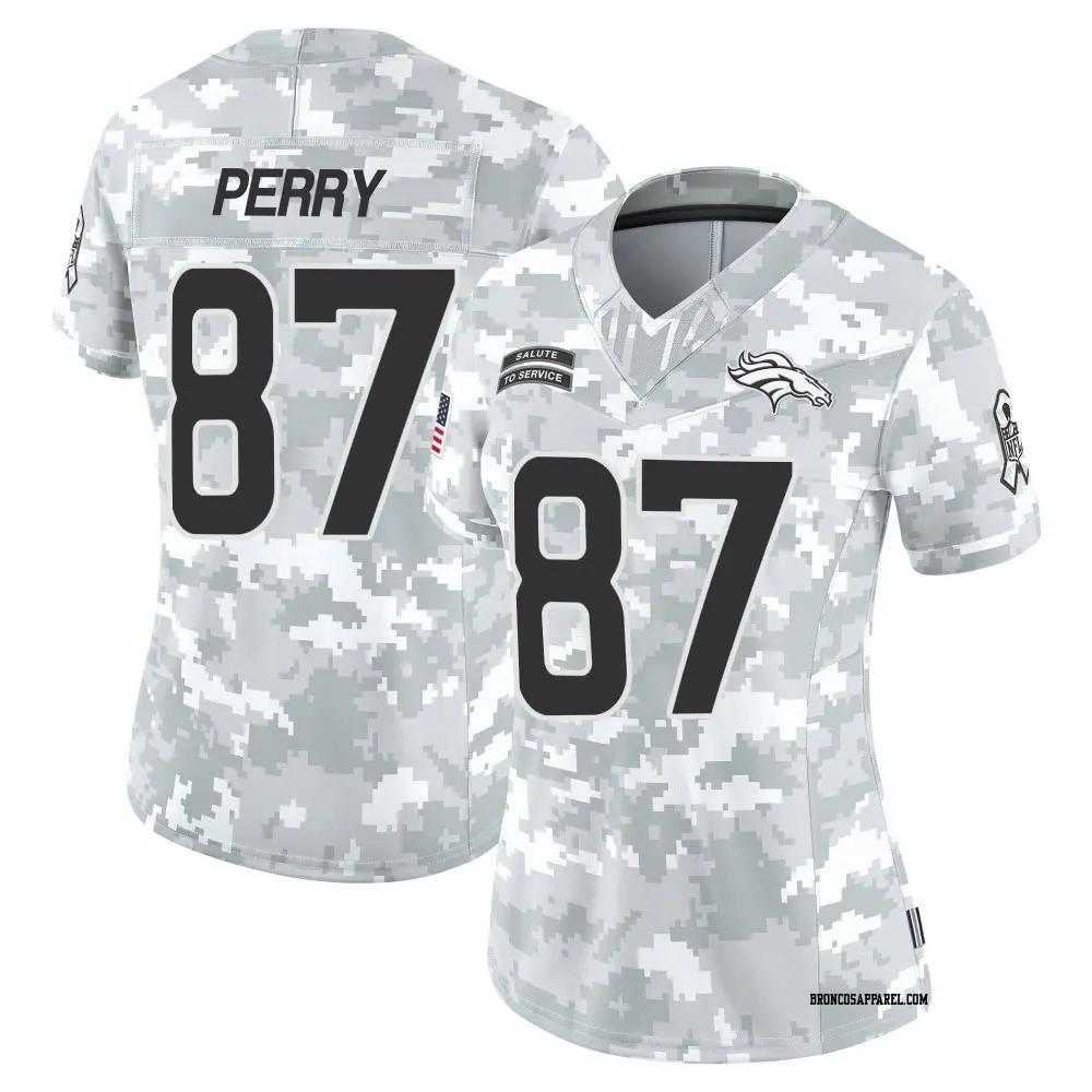 Limited Arctic Camo Women's A.T. Perry Denver Broncos 2024 Salute to Service Jersey