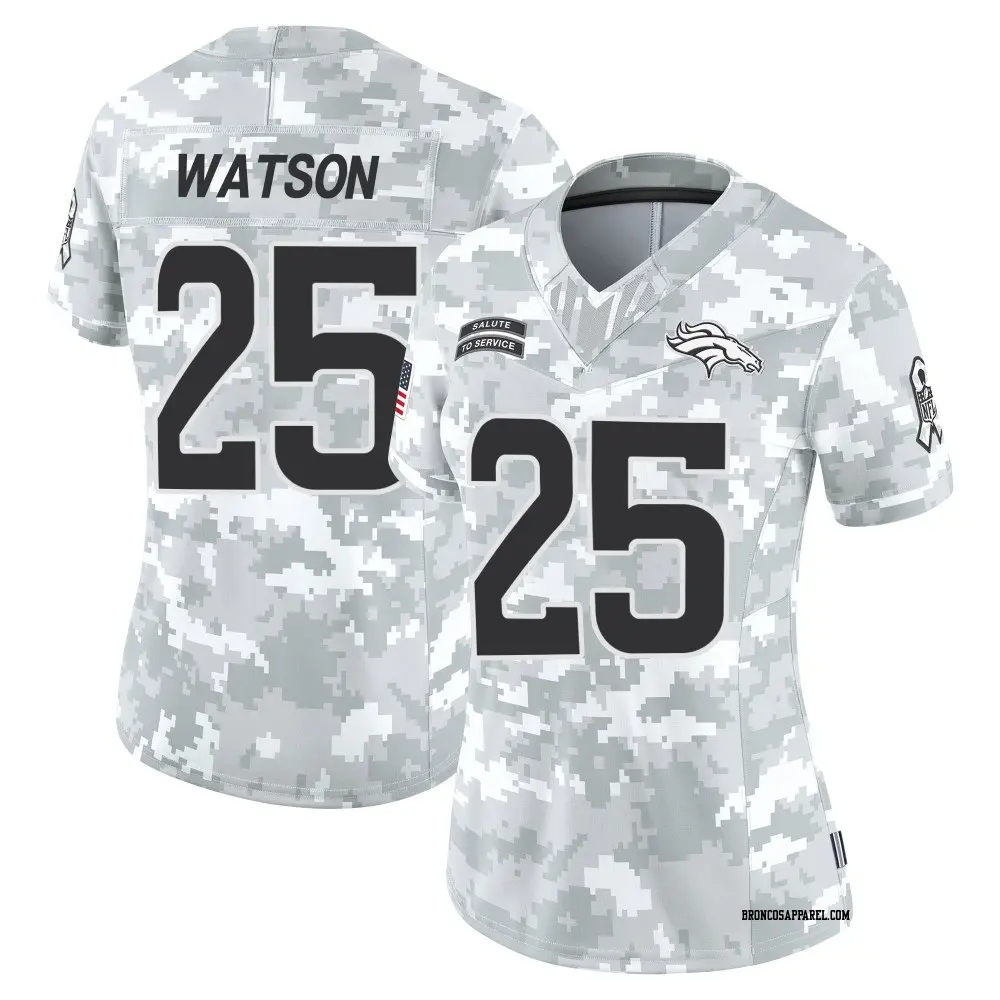 Limited Arctic Camo Women's Blake Watson Denver Broncos 2024 Salute to Service Jersey