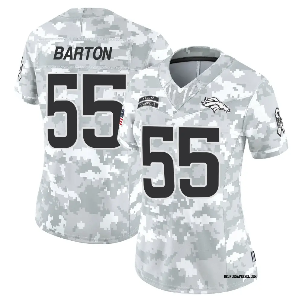 Limited Arctic Camo Women's Cody Barton Denver Broncos 2024 Salute to Service Jersey