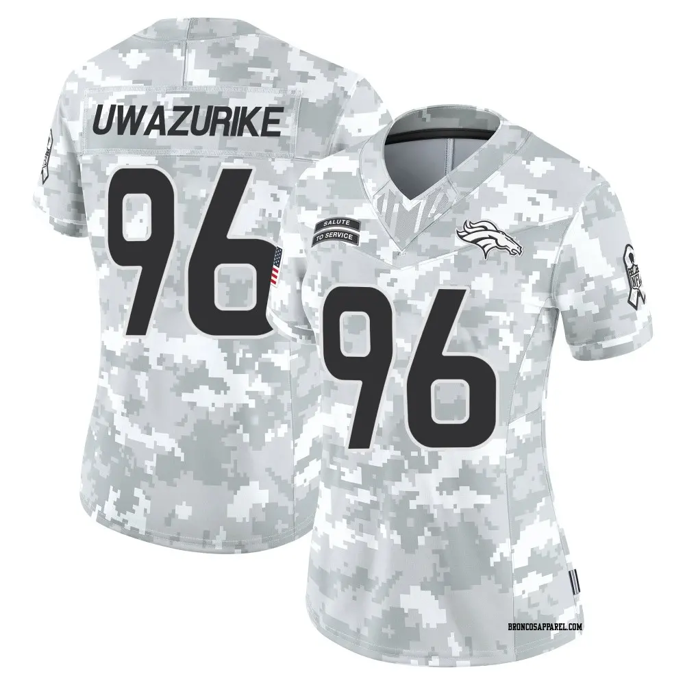 Limited Arctic Camo Women's Eyioma Uwazurike Denver Broncos 2024 Salute to Service Jersey