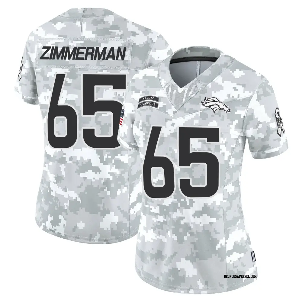 Limited Arctic Camo Women's Gary Zimmerman Denver Broncos 2024 Salute to Service Jersey