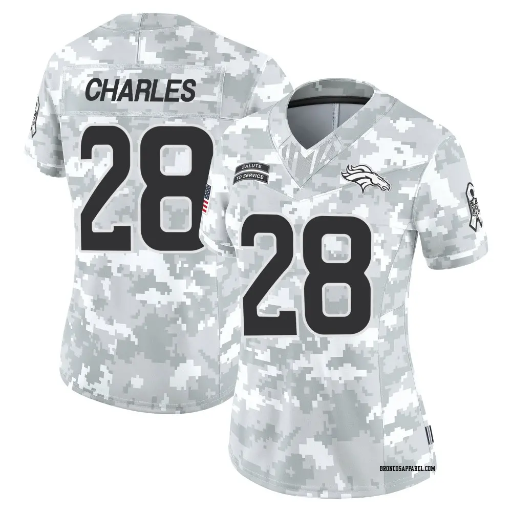 Limited Arctic Camo Women's Jamaal Charles Denver Broncos 2024 Salute to Service Jersey