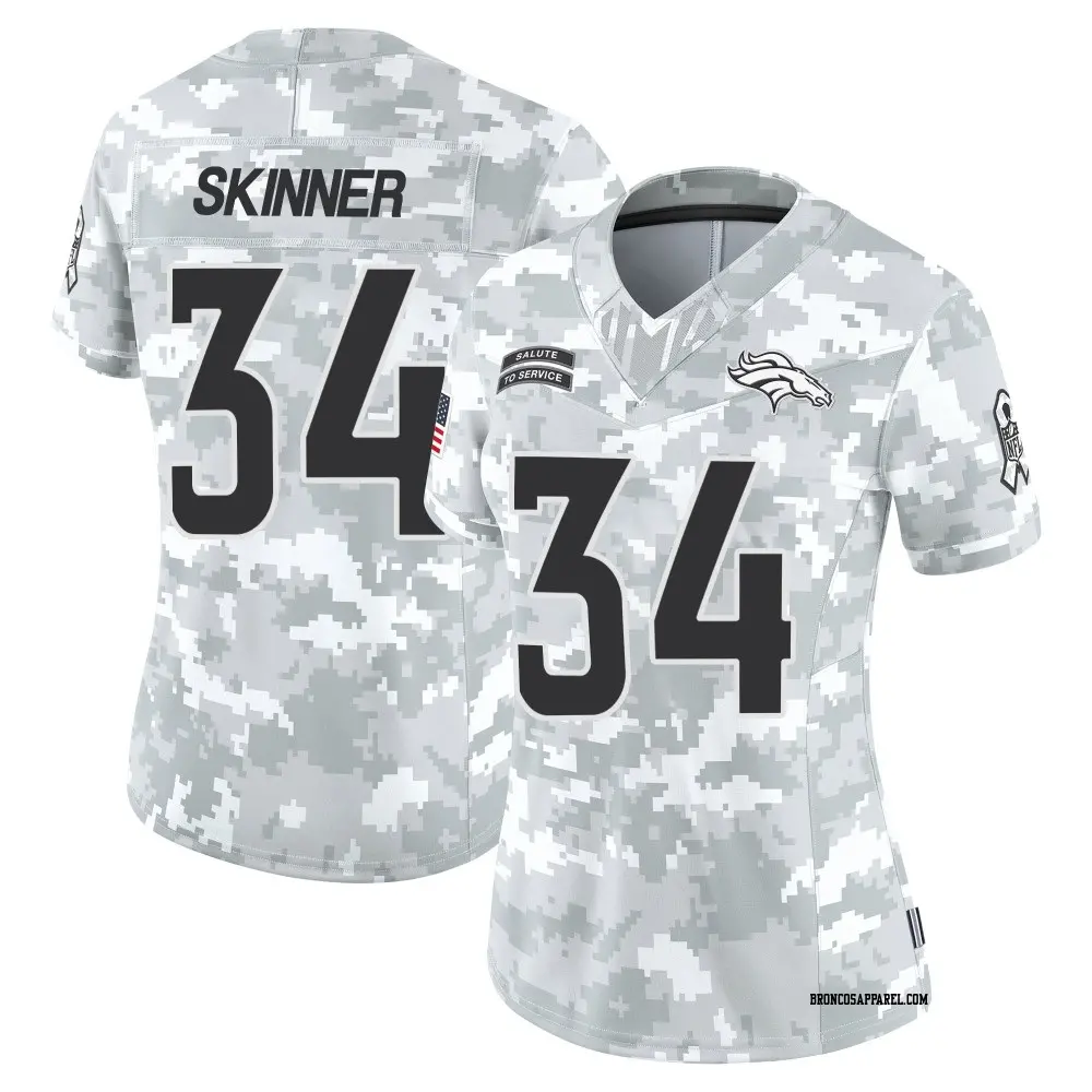 Limited Arctic Camo Women's JL Skinner Denver Broncos 2024 Salute to Service Jersey