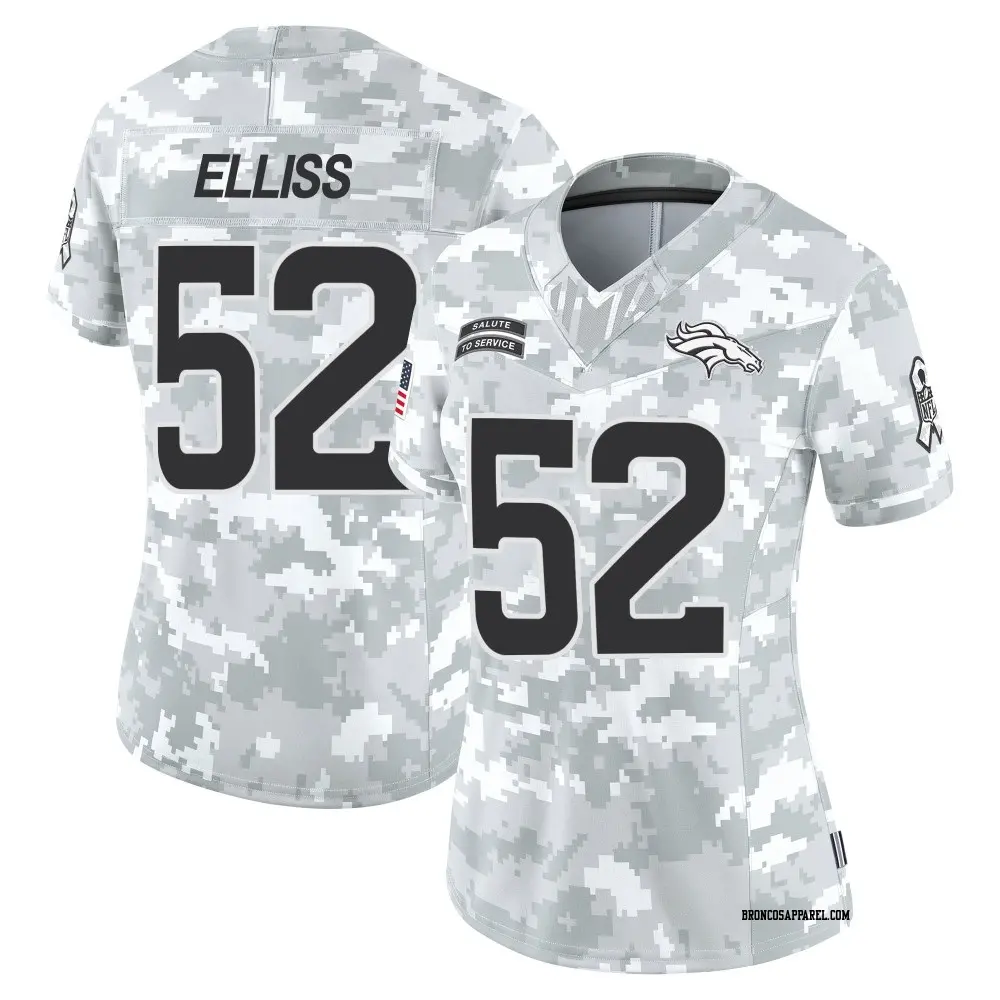 Limited Arctic Camo Women's Jonah Elliss Denver Broncos 2024 Salute to Service Jersey