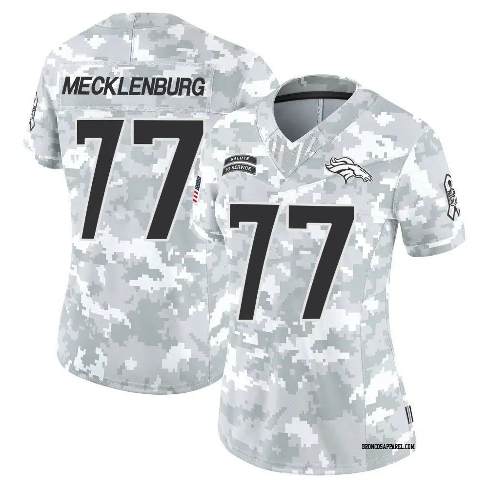 Limited Arctic Camo Women's Karl Mecklenburg Denver Broncos 2024 Salute to Service Jersey