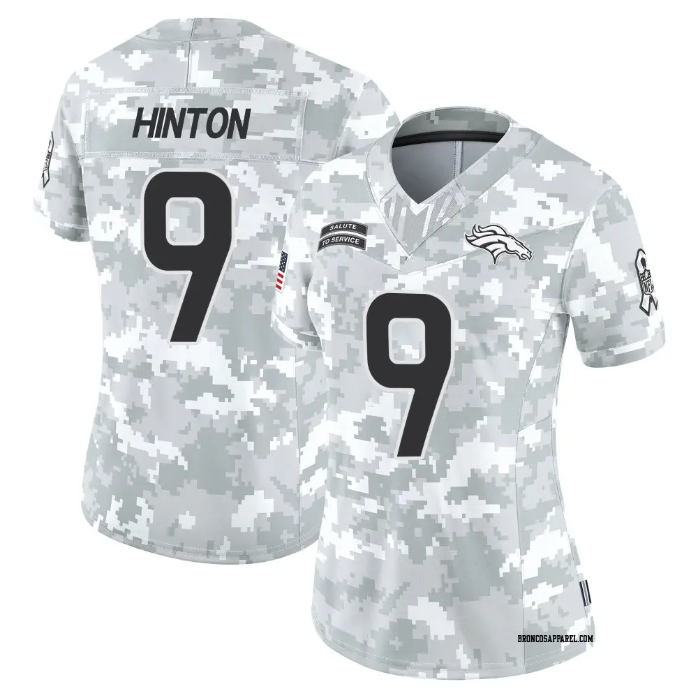 Limited Arctic Camo Women's Kendall Hinton Denver Broncos 2024 Salute to Service Jersey