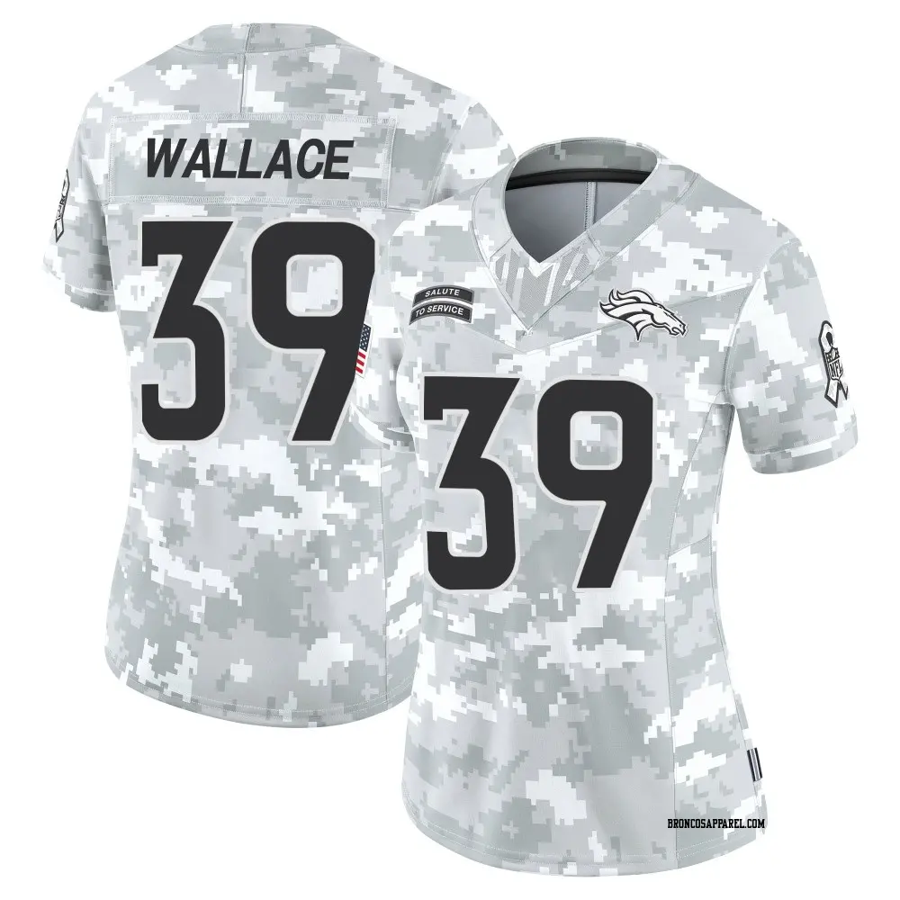 Limited Arctic Camo Women's Levi Wallace Denver Broncos 2024 Salute to Service Jersey