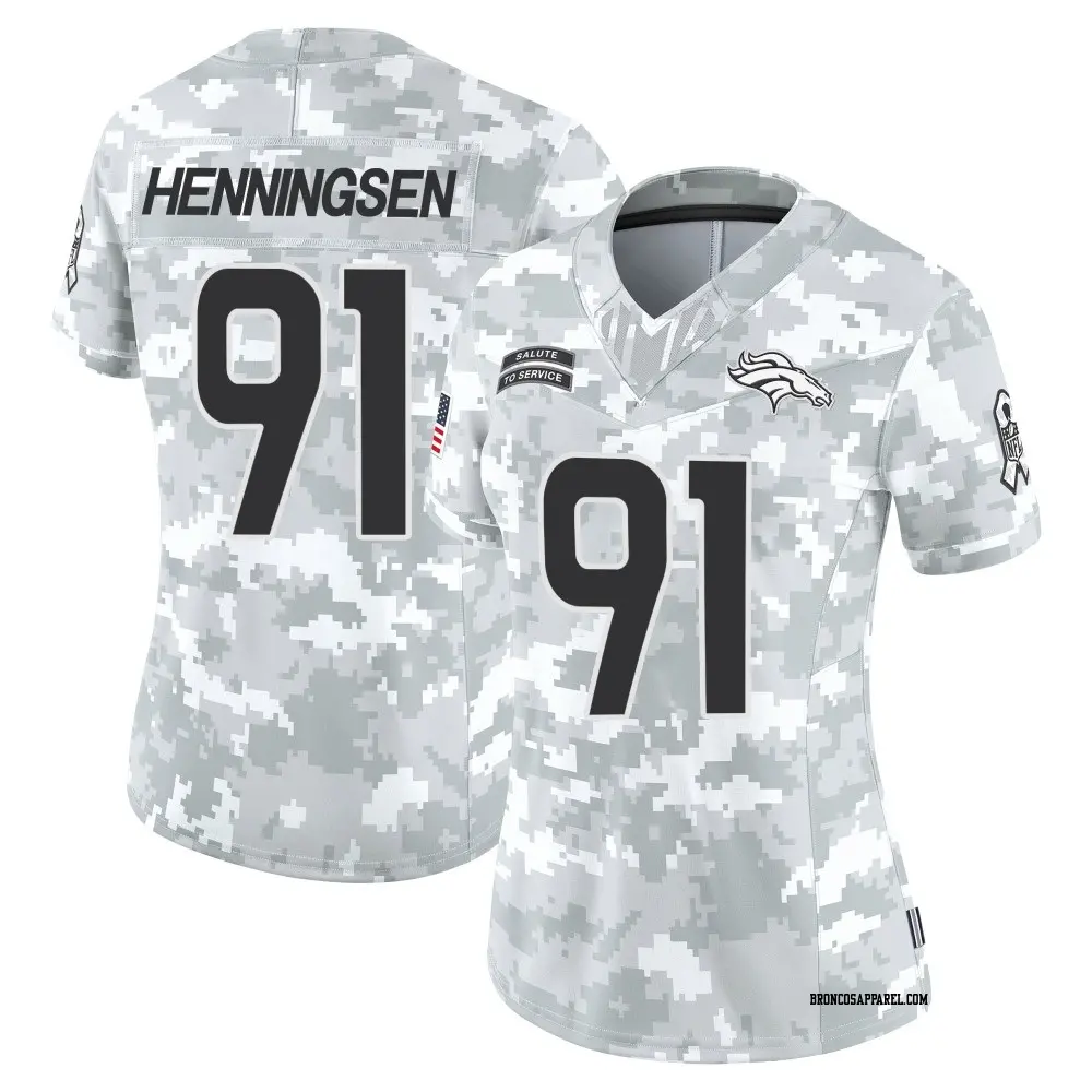 Limited Arctic Camo Women's Matt Henningsen Denver Broncos 2024 Salute to Service Jersey