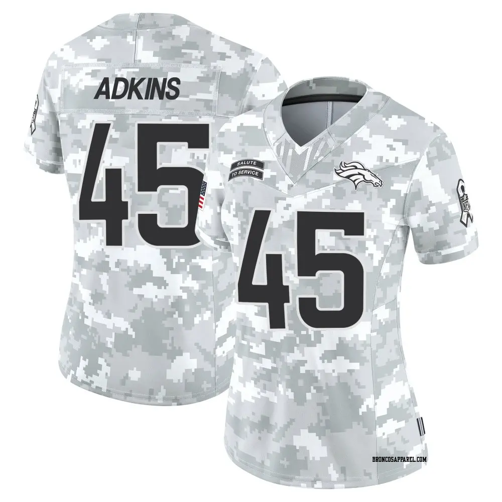 Limited Arctic Camo Women's Nate Adkins Denver Broncos 2024 Salute to Service Jersey