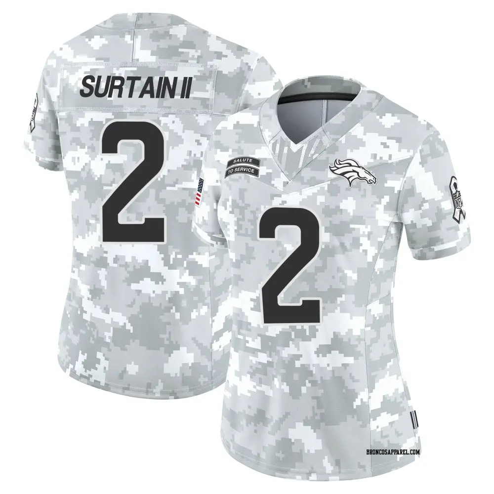 Limited Arctic Camo Women's Pat Surtain II Denver Broncos 2024 Salute to Service Jersey