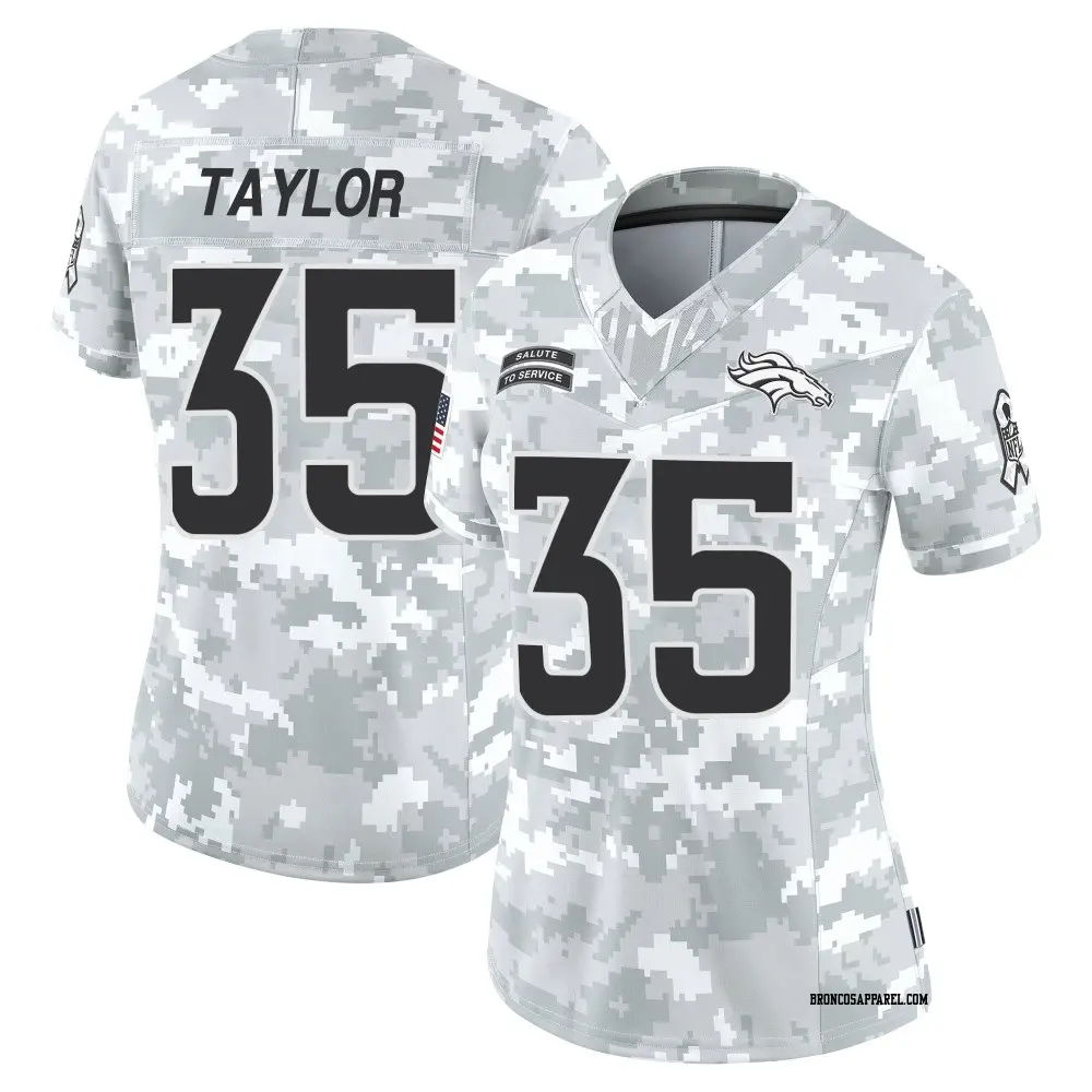 Limited Arctic Camo Women's Reese Taylor Denver Broncos 2024 Salute to Service Jersey