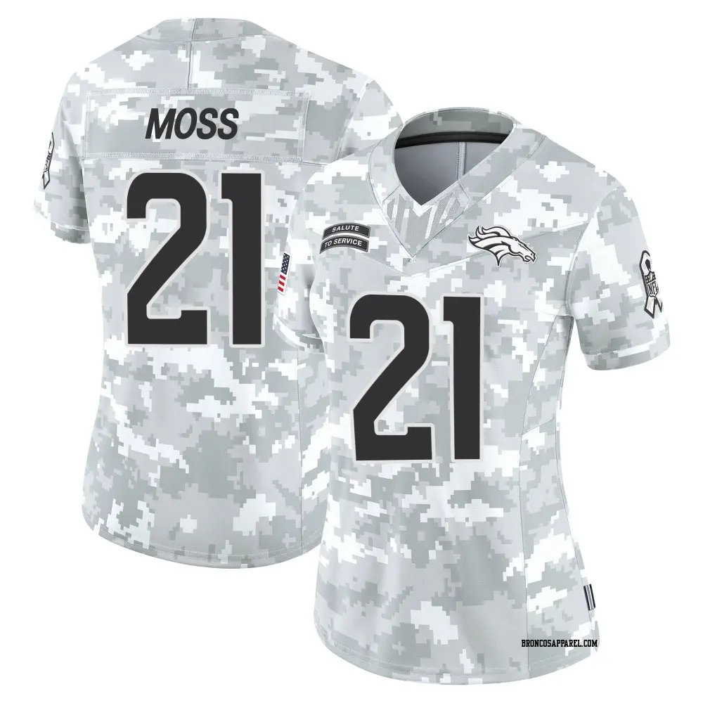 Limited Arctic Camo Women's Riley Moss Denver Broncos 2024 Salute to Service Jersey