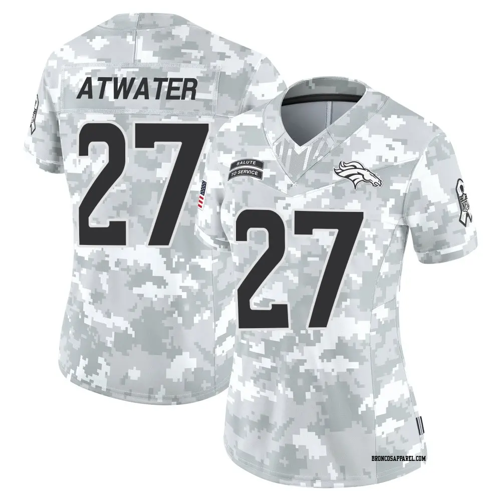 Limited Arctic Camo Women's Steve Atwater Denver Broncos 2024 Salute to Service Jersey