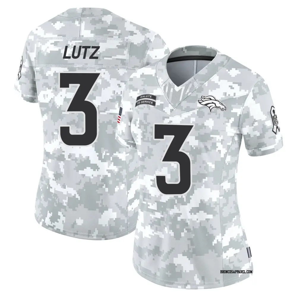 Limited Arctic Camo Women's Wil Lutz Denver Broncos 2024 Salute to Service Jersey