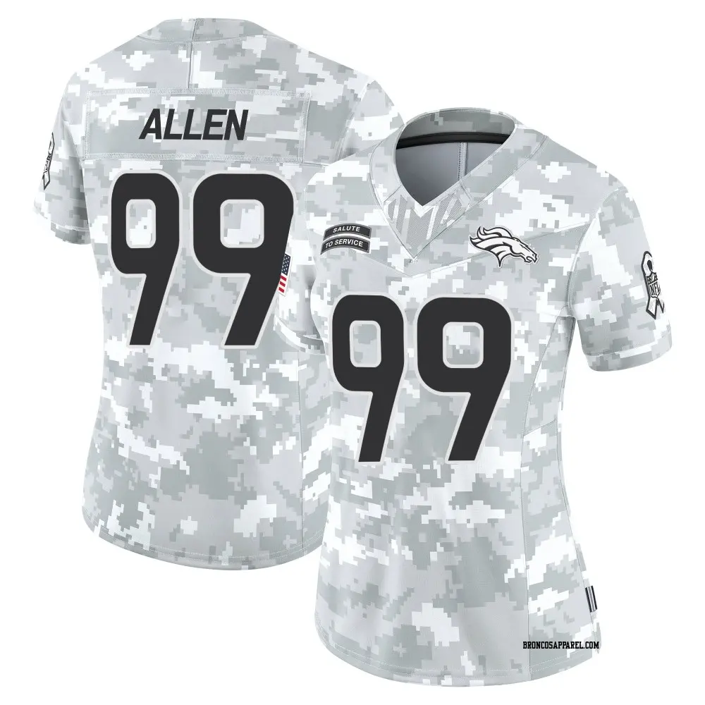 Limited Arctic Camo Women's Zach Allen Denver Broncos 2024 Salute to Service Jersey