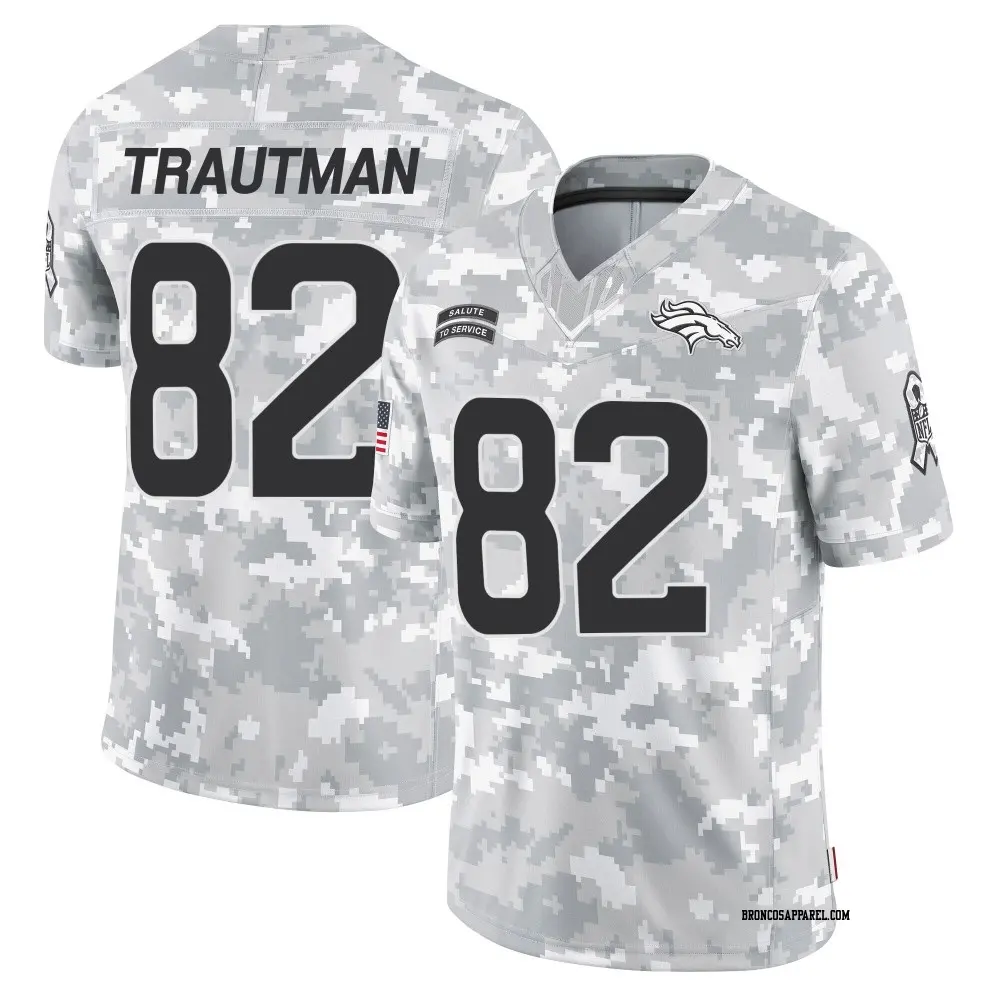 Limited Arctic Camo Youth Adam Trautman Denver Broncos 2024 Salute to Service Jersey