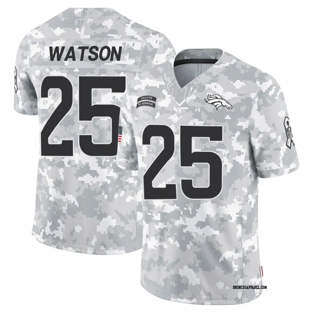 Limited Arctic Camo Youth Blake Watson Denver Broncos 2024 Salute to Service Jersey