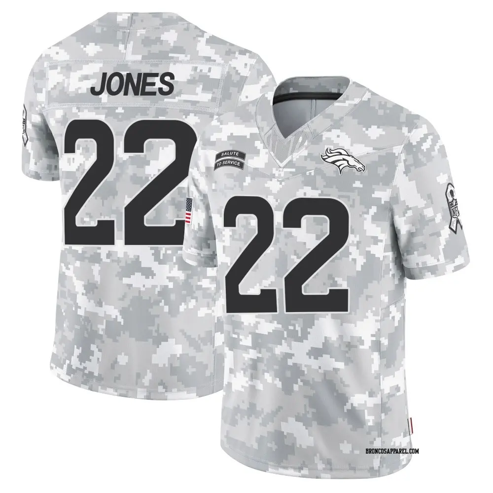 Limited Arctic Camo Youth Brandon Jones Denver Broncos 2024 Salute to Service Jersey